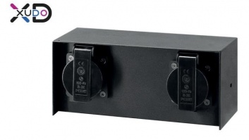 XD-QA111B  IP44  fasādes  ligzda  2x 230V  Melna