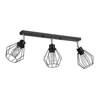 3xE27  Otto griestu  lampa, grozāma, melna