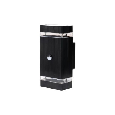 2xGU10  Gaismeklis  Hana  IP65  melns  ar PIR  sensoru