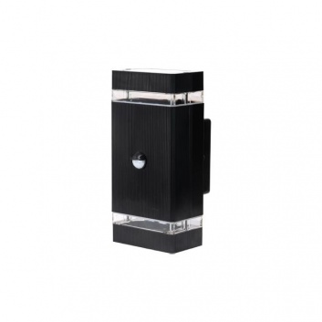 2xGU10  Gaismeklis  Hana  IP65  melns  ar PIR  sensoru