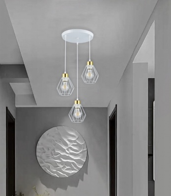 3xE27  Otto  piekaramā  lampa , balts + zelts