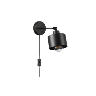E27  sienas  lampa  Elza  grozāma , melna , ar  vadu