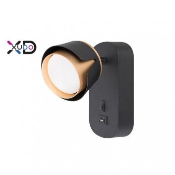 XD-IK271B  GX53  sienas  lampa  lasīšanai , melns+zelts