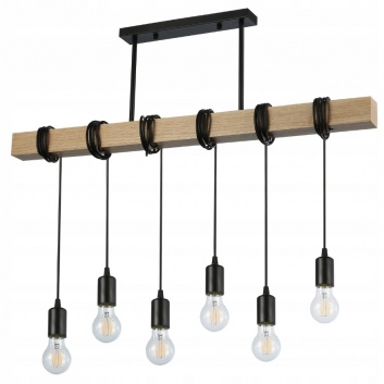 6 x E27  LED  lustra  Nido  80cm , melna + koks