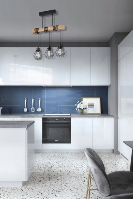 LED lustra E27 Otto x3 50cm melna + koka