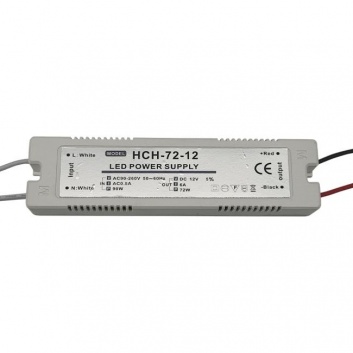 LED  barošanas  bloks  12V  72W  6A  IP20  plastmasa