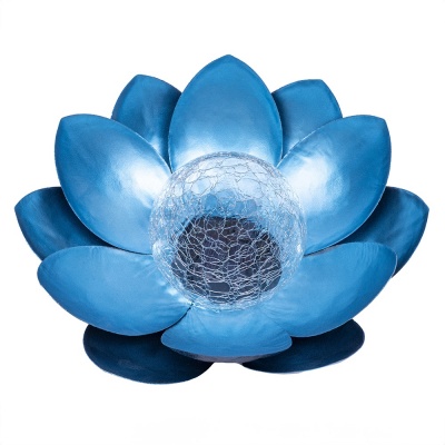 SUNARI  LED  dārza  uz  saules  enerģijas  dekors  FLS-70  Lotus  Flower  Blue  3000K  600mAh  Ni-MH
