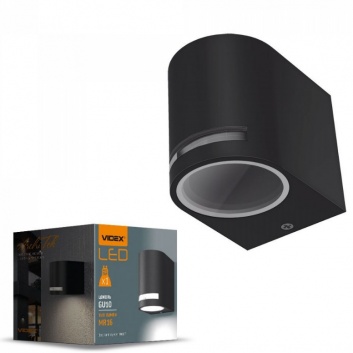 VIDEX  fasādes  gaismeklis   GU10, IP44 VIDEX-JUSTIN-BLACK, MELNS  VL-AR021B