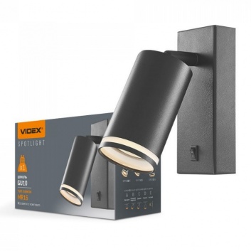 VIDEX  sienas  lampa  GU10-KENT-BLACK, MELNA  VL-SPF05E-B
