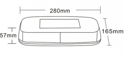 Brīdinājuma  mini  bākuguns  LED  280x165x57mm  R65  R10