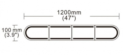 LED  bākuguns  panelis  1200x100x45mm  R65  R10  DARK
