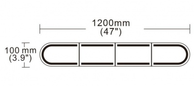 LED  bākuguns  panelis  1200x100x45mm  R65  R10