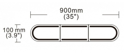 LED  bākuguns  panelis  900x100x45mm  R65  R10