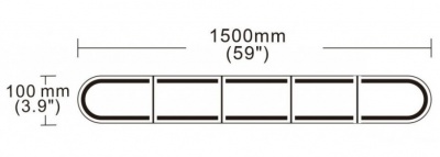 LED  bākuguns  panelis  1500x100x45mm  R65  R10