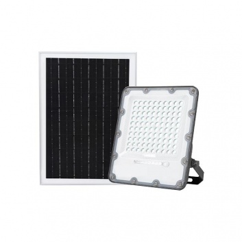 LED  SMD  saules  enerģijas  prožektors  Korsa  100W  ar  tālvadības  pulti  4500K