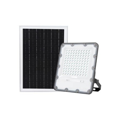 LED  SMD  saules  enerģijas  prožektors  Korsa  100W  ar  tālvadības  pulti  4500K
