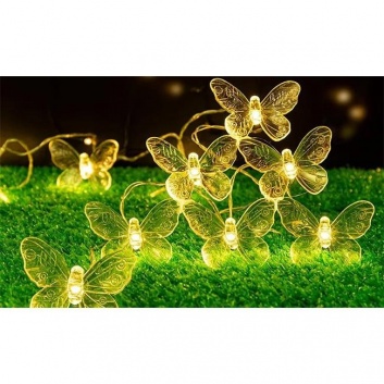 Saules  enerģijas  LED virtene  20 gaismas  diodes  580 cm , tauriņš