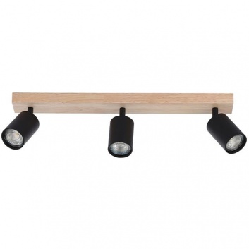 Sienas , griestu  lampa  3xGU10  Dabi  regulējama , melna + koks