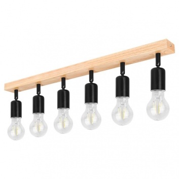 Sienas , griestu  lampa  6xE27  LED  Eos , regulējama , melna + koks