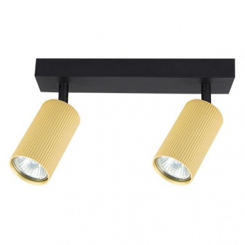 Lucerno  2xGU10  LED  sienas  lampa , melna+zelta