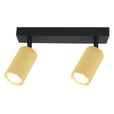 Lucerno  2xGU10  LED  sienas  lampa , melna+zelta