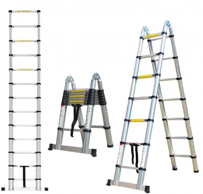 Herzberg  HG-5440: alumīnija  teleskopiskās  kāpnes , saliekamas - 4,4 m