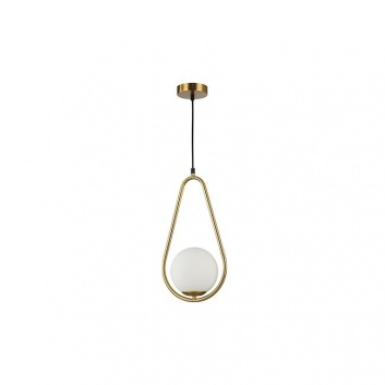 Bali-15  1xE27  piekaramā  lampa  15 cm  asaras  formas , zelta  krāsā