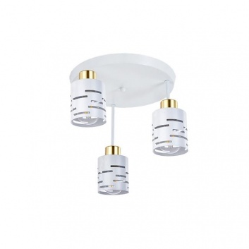Griestu  lampa  3xE27  Elen  balta+zelta , apaļa