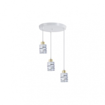 Griestu  lampa  3xE27  Elen  apaļa , balta+zelta