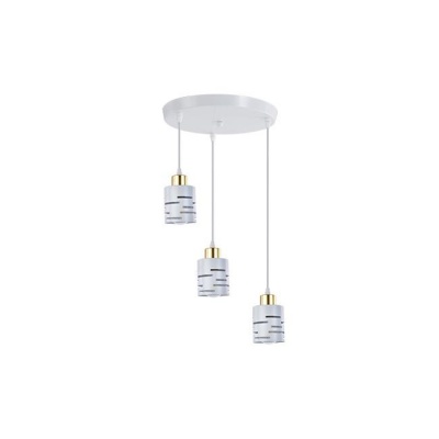 Griestu  lampa  3xE27  Elen  apaļa , balta+zelta