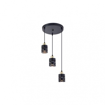Griestu  lampa  3xE27  Elen  apaļa , melna+zelta