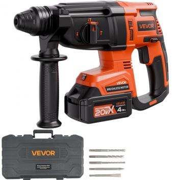 VEVOR  20V SDS-Plus  bezsuku akumulatora  urbmašīnas  komplekts  1200 apgr./min.  4 funkcijas