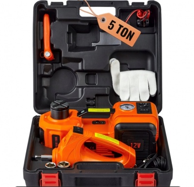 VEVOR  elektriskais  hidrauliskais  automašīnas  domkrats , 5 tonnu  12 V  ar  trieciena  uzgriežņu  atslēgu  un  kompresoru