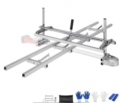 VEVOR  motorzāģa  un  sliežu  zāģa  vadotņu  sistēma , pārnēsājama  zāģbaļķa  diametrs 36 cm-91 cm vadotne, 2,74 m
