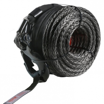 VEVOR  sintētiskā  vinčas  trose  9,5 mm x 30,48 m , 4,006.6 kg  ar  aizsargapvalku  un āķi