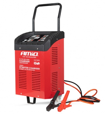 Akumulatora  lādētājs  ar  palaidēju , maks. 40A, 12V, 24V, palaišanas  strāva  300A-Amio 04500