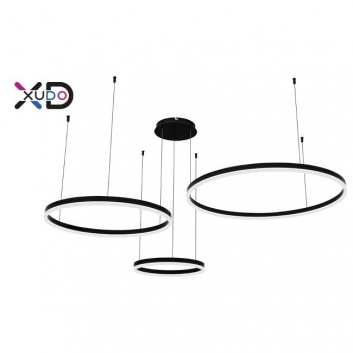 Mundo  LED  lustra  40/60/80cm , 72W , melna , 3CCT