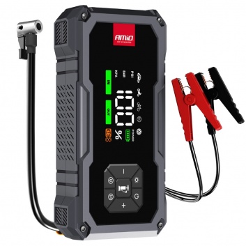 Pārnēsājams  4in1  būsteris /LED /gaisa  kompresors , ārējais  akumulators , 12V , 7,2Ah , 600A-Amio 04674