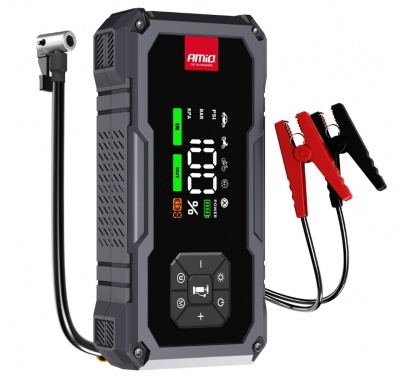 Pārnēsājams  4in1  būsteris /LED /gaisa  kompresors , ārējais  akumulators , 12V , 7,2Ah , 600A-Amio 04674