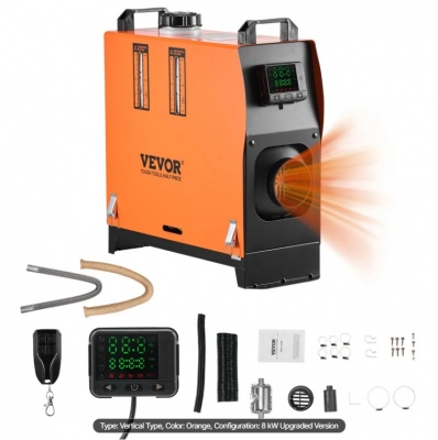 VEVOR  dīzeļa  gaisa  sildītājs , 8 kW  DC12-24V , ātri  uzsildāms  dīzeļa  sildītājs  ar  tālvadības  pulti  un  krāsu  digitālo  displeju