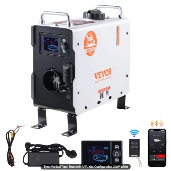 VEVOR  2KW  dīzeļsildītājs, 12V/24V , universāls  dīzeļdegvielas  gaisa  sildītājs  ar  Bluetooth  lietotnes  vadību