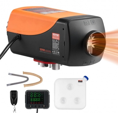 VEVOR  8 kW  DC12-24V, ātri  uzsildāms  dīzeļa  sildītājs  ar  tālvadības  pulti  un  krāsu  digitālo  displeju, 10L degvielas tvertne