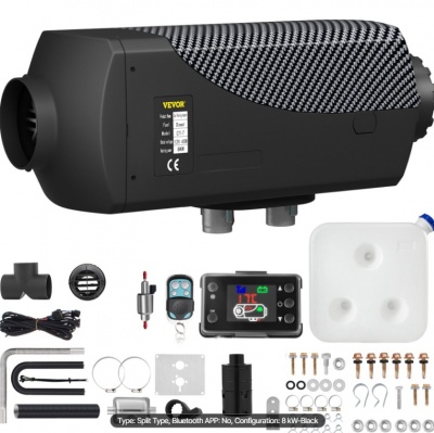 VEVOR 12 V , 8 kW  dīzeļa  gaisa  sildītājs  ar  LCD  slēdzi,  tālvadības  pulti  un  citu  piederumu  komplekts, 12 V , 8 kW