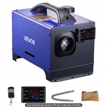 VEVOR  8KW , DC 12V/24V ,  pārnēsājams  dīzeļdegvielas  gaisa  sildītājs  ar  tālvadības  pulti  un  LCD  displeju , ātra  uzsilšana , zems  trokšņa  līmenis, 5 l