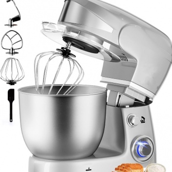 Royalty Line  RL-PKM1600SIL : 1600W  6 ātrumu  nerūsējošā  tērauda  stacionārais  mikseris , 6 l - sudrabkrāsas