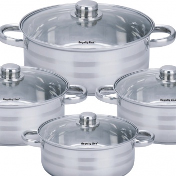 Royalty Line  RL-SP7: Nerūsējošā  tērauda  virtuves  piederumu  komplekts  ar  vākiem - 8 daļas