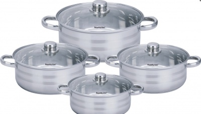 Royalty Line  RL-SP7: Nerūsējošā  tērauda  virtuves  piederumu  komplekts  ar  vākiem - 8 daļas