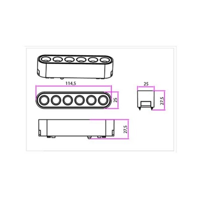 Luxo  LED  lampa  48V , 6W , 4000K  Linea  24° , melna
