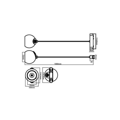 Luxo  LED  lampa  48V , 10W , 4000K  Mars  piekaramā , melna