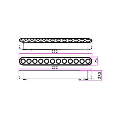 Luxo  LED  lampa  48V , 12W , 4000K  Linea 24° , balta